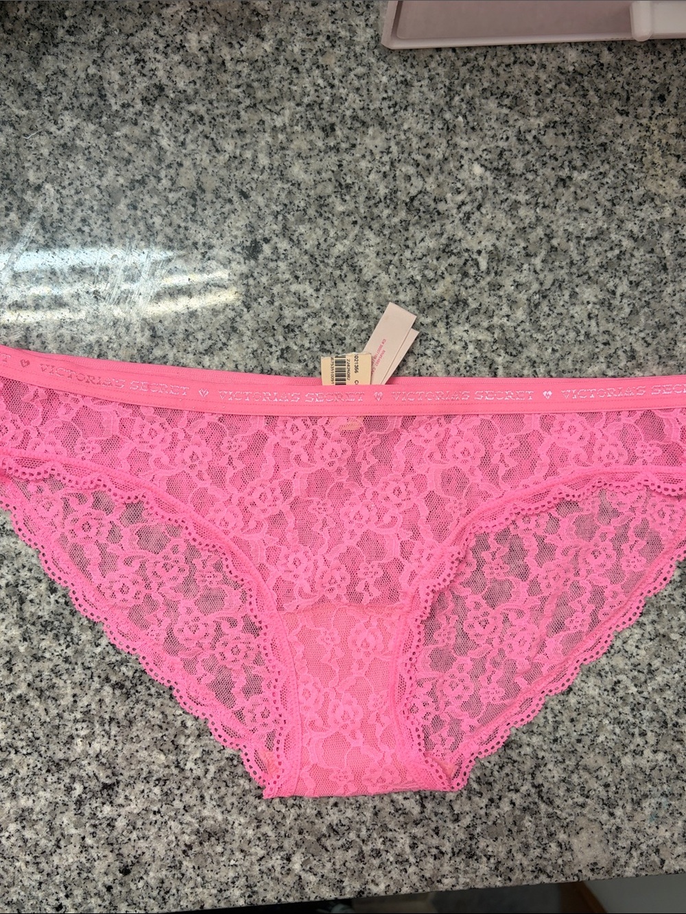 Victoria's Secret Hot Pink Lace Bikini Panty size small , NWT